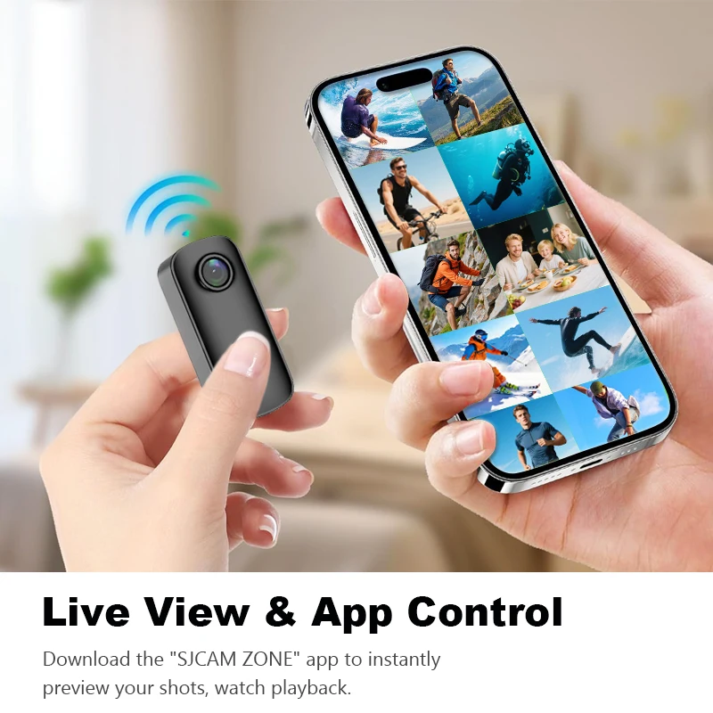 SJCAM C100 / C100Plus Mini Thumb Camera 1080P30FPS / 4K30FPS H.265 12MP 2.4G WiFi 30M Waterproof Case Action Sport DV Camcorder