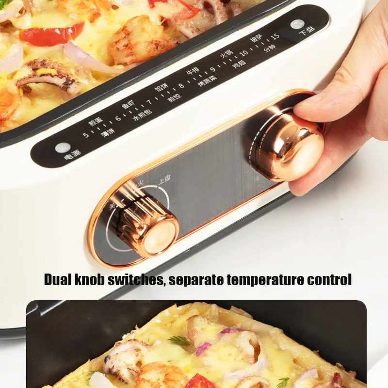 2in1 Electric Baking Pan Double-Sides Heating Folding Frying BBQ Grill Roasting Hot Pot Non-Stick Multi Function Cooker