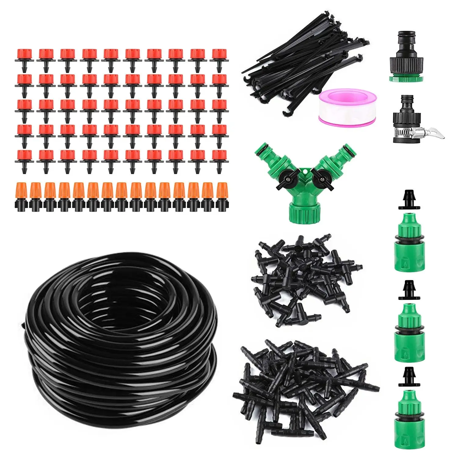 

For 164FT Drip Irrigation Kit Automatic Garden Irrigation System Misting Plant Watering Drip Kit for Garden Greenhouse Flower Be