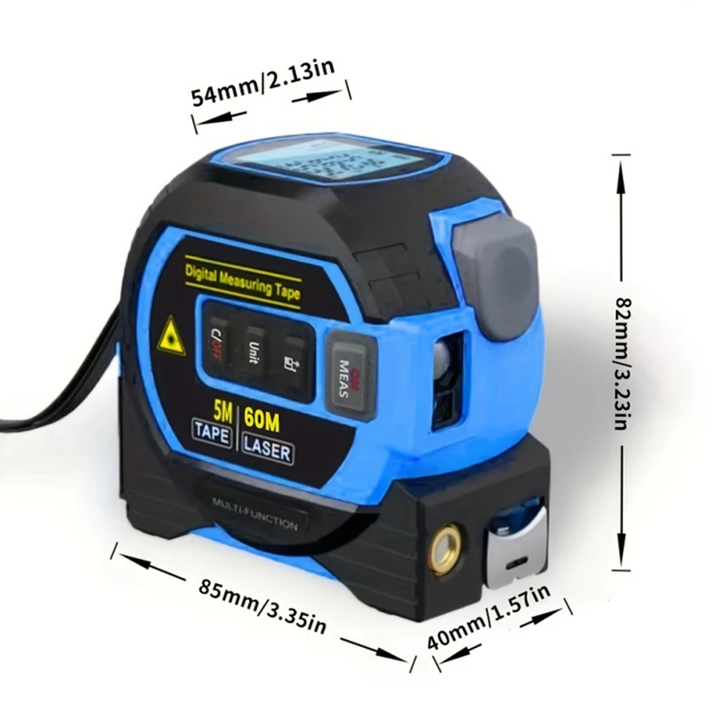 Lasermeetlint, 3-in-1 uiterst nauwkeurige oplaadbare infrarood laserafstandsmeter