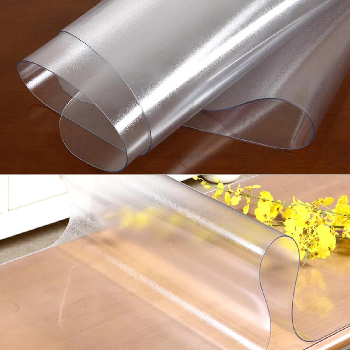 120 130 140 cm Matte Frosted Round Tablecloth 0.7mm PVC Transparent Table Mat Waterproof Protector Desk Cover Pad Dining view 5