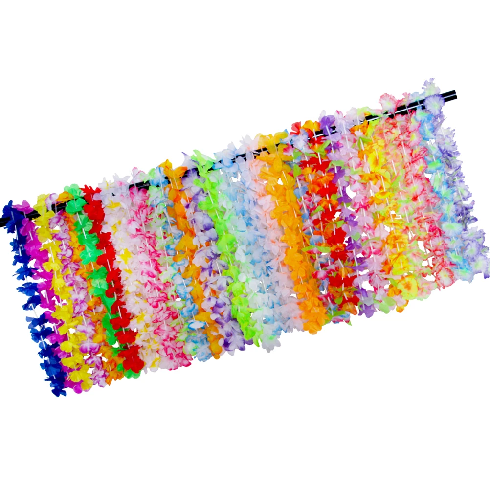 

36PCS Garland Artificial Flowers Hawaii Neck Wreath Hanging Party Artificial Flowers Favors Leis Decorative Room Wall Art