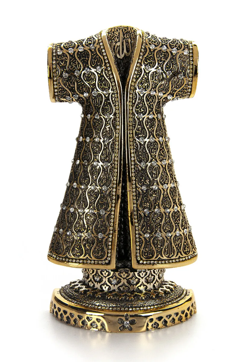 Esmaül Hüsna Embroidered Crystal Stone Kaftan Trinket Religious Souvenir Gold Color Small Size