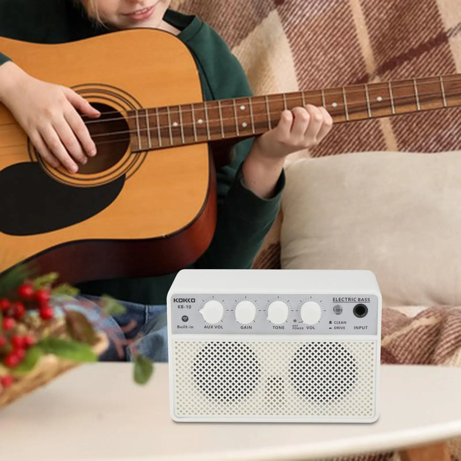 

Electric Guitar Amplifier Rechargeable Microphone Inputs for Bass Guitar Guitar Effects Cabinet Bass Combo Portable Mini Speaker