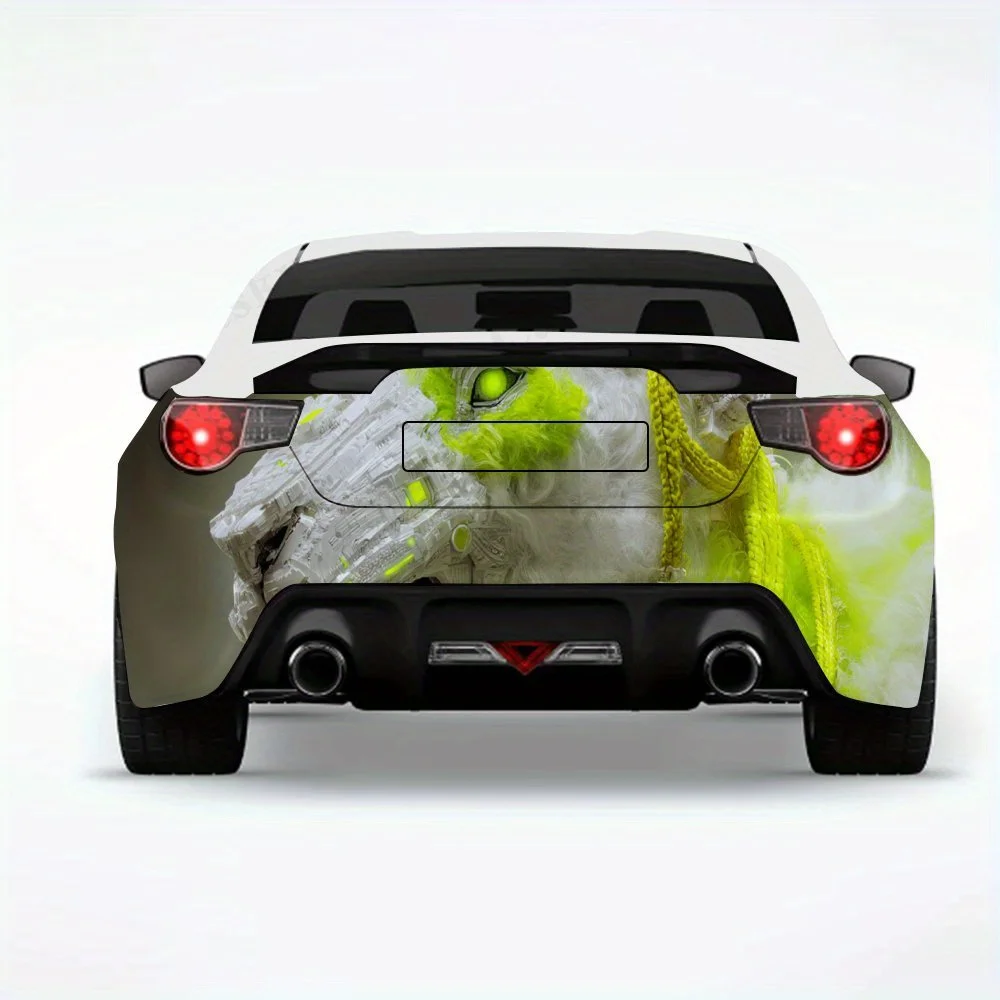 

Cyberpunk Two-tone Wolf Head,Vinyl Decal for Car Rear, Waterproof Self-Adhesive Vinyl Stickers for Vehicle Tail and Bumper, Deco