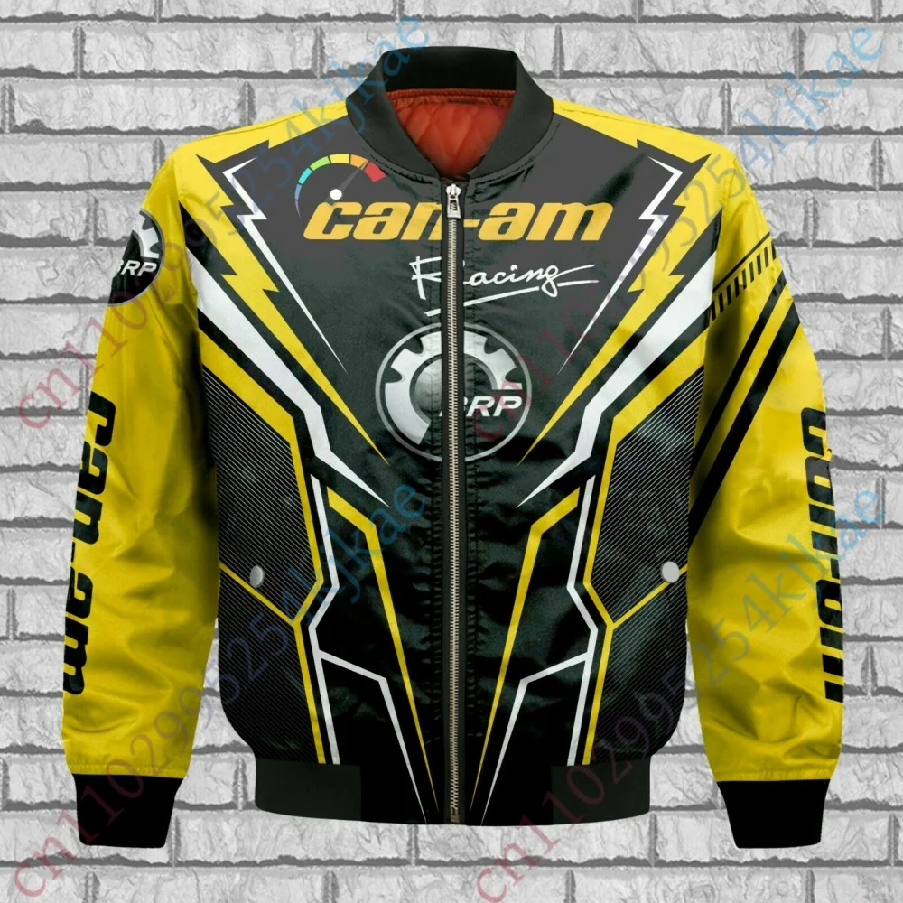 Can-am ウィンターボンバージャケット メンズ服 コート 軽量 厚手 野球ユニフォーム 原宿 ウインドブレーカー ヒップホップ ストリートウェア