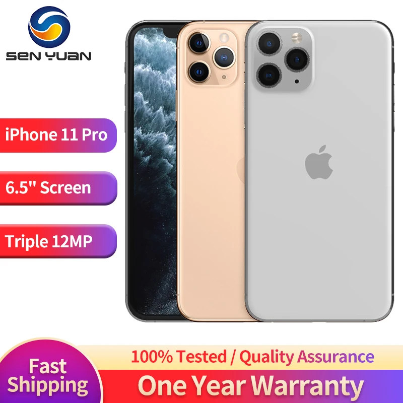 Apple-iPhone 11 Proスマートフォン,64GB, 256GB ROM,スーパー網膜,oled,a13,iOS,顔認識,オリジナル,5.8インチ