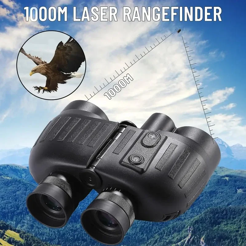 GOYOJO 8x40 Marine Binoculars for Adults, with Rangefinder and Compass, IP65 Waterproof Marine UHD Binoculars, Field of View 8°,