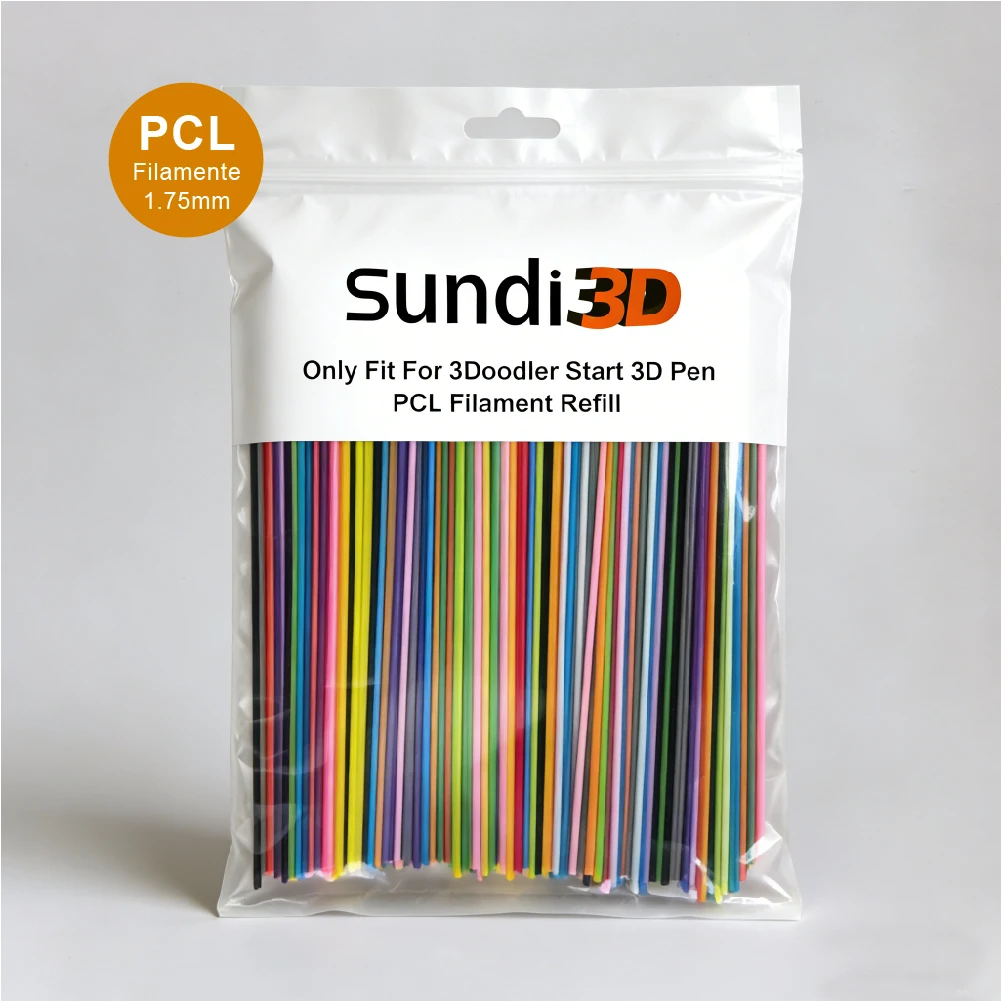 SUNDI® 10 Colors PCL 3D Pen Filament 1.75mm Low Temperature Refills, 260/520 Pack, Compatible with 3Doodler Start+
