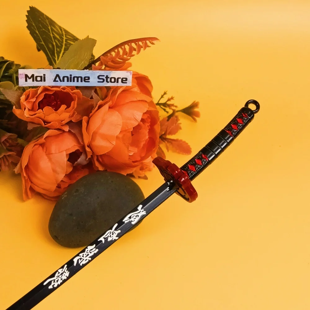 พวงกุญแจดาบคาตานะอนิเมะขนาด 6 นิ้ว ดาบซามูไรของแท้ ขนาดเท่าจริง ดาบคาตานะญี่ปุ่น ทำจากโลหะ มีดนินจา ดาบของเล่น ไม่คม ของขวัญ