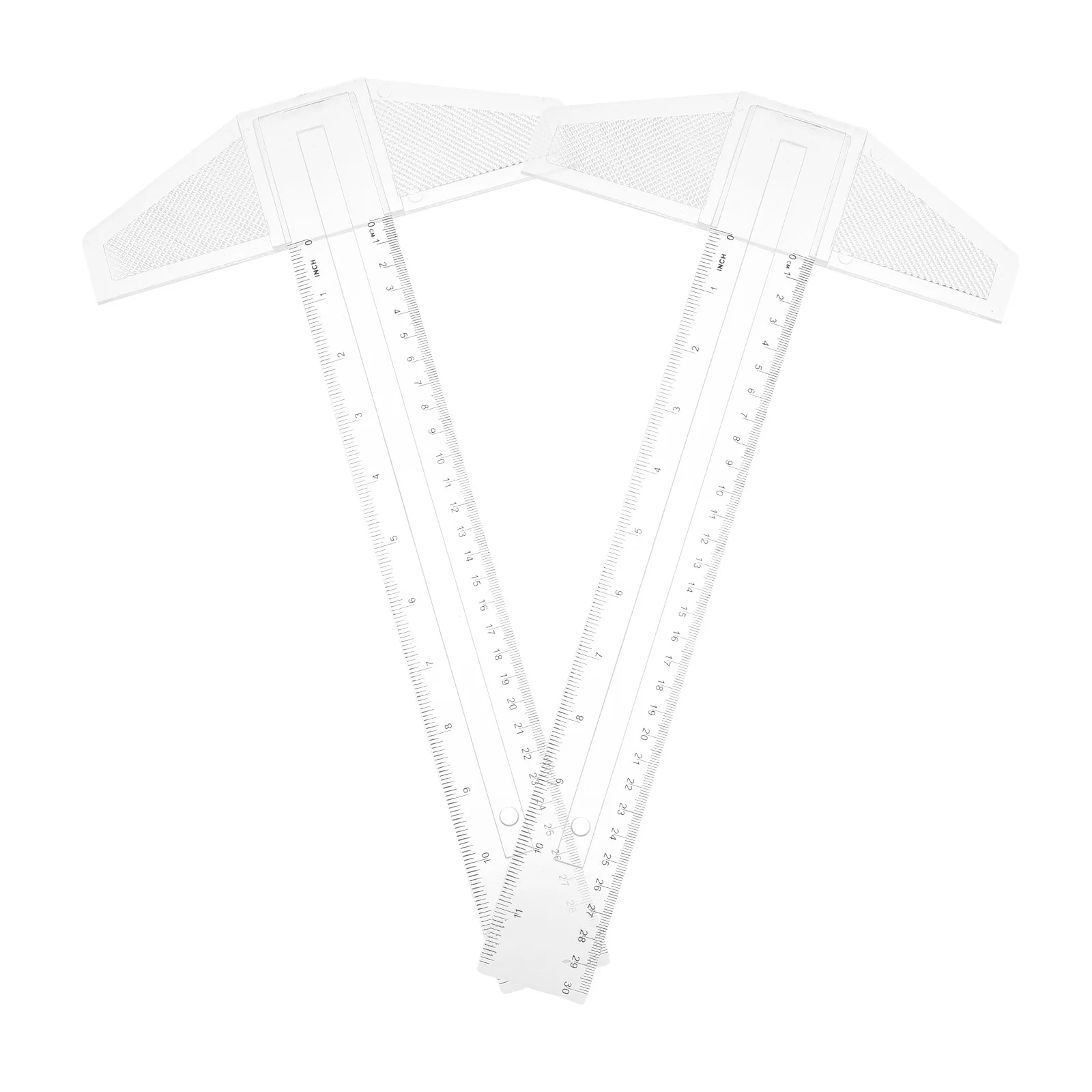 2 قطعة أداة قياس شفافة وواضحة للرسم وصياغة العمارة وأعمال النجارة ذاتية الصنع بمقياس مزدوج