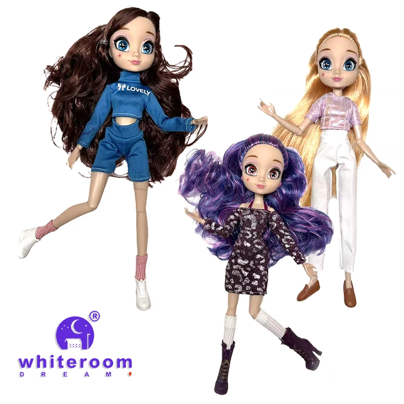 

26 см облегающая кукла BJD, однотонная виниловая кукла из ПВХ, фиолетовые волосы, розовый макияж, модный, высокое качество, праздничный подарок, классическая коллекция