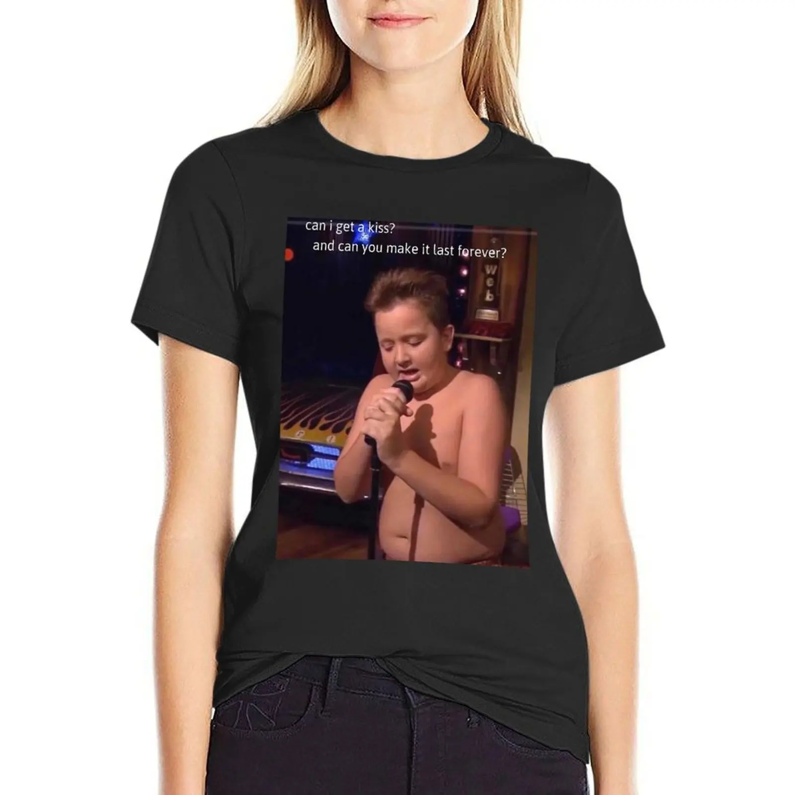 Gibby Singing - iCarly T-Shirt korean fashion tees tops lady clothes workout t shirts for Women