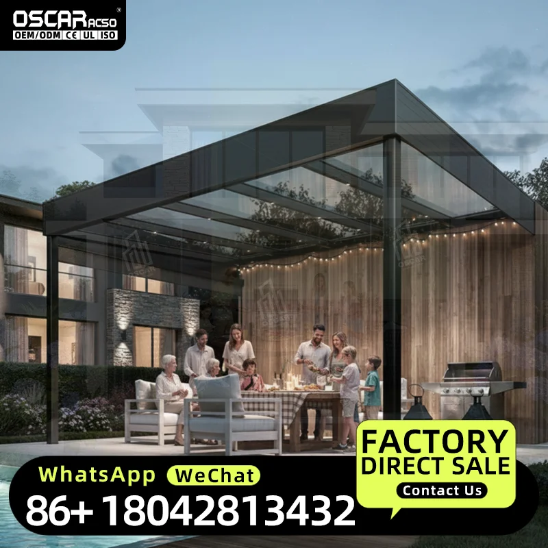 3X3 3X4 4X4 6X4m Outdoor Garden Aluminium  Sets for Backyard Patio Balcony Pergola view 3