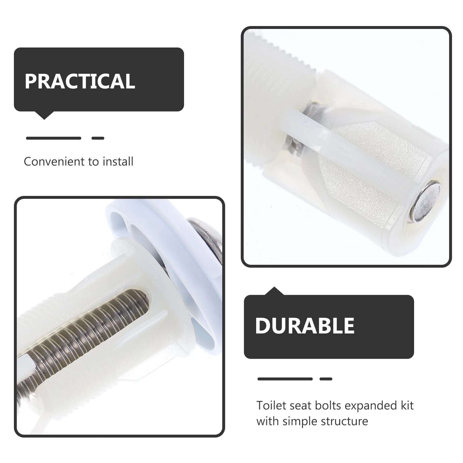 

10pcs Expansion Screw Toilet Seat Replacement 304 Stainless Steel Nylon POM Universal Mounting Bolts Water Tank Hinge Kit