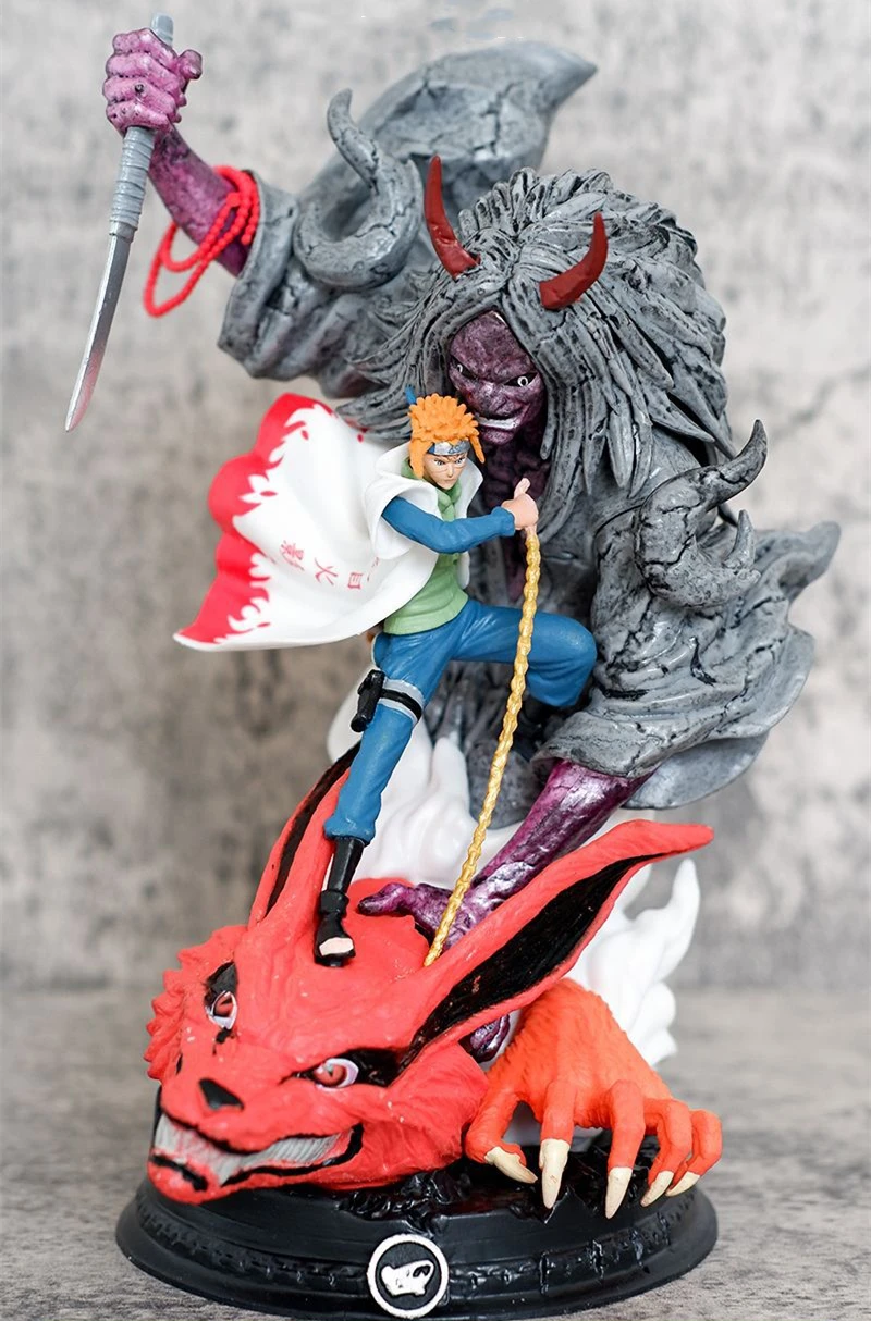 23cm Anime Namikaze Minato VS Kurama PVC Action Figure Battle Statue Collectible Model Kids Toys Doll Gifts