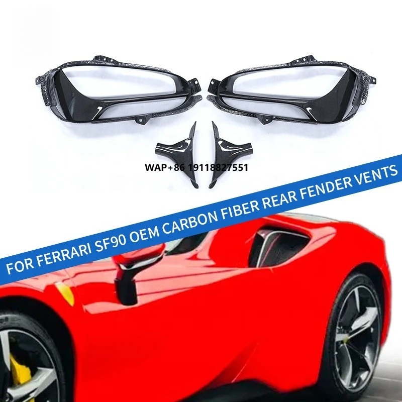 

Best Price Dry Carbon Fiber OEM Style Car Auto Parts Rear Fender Vent for SF90 Vents