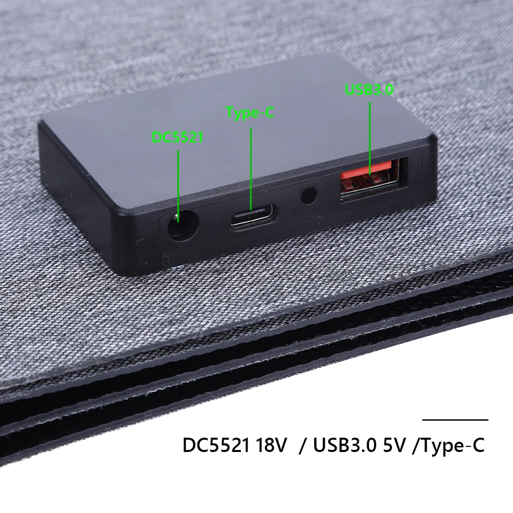 60 واط 12 فولت/5 فولت ETFE لوحة طاقة شمسية محمولة قابلة للطي شاحن بالطاقة الشمسية نوع-c/USB/DC الناتج سوبر سليم مقاوم للماء