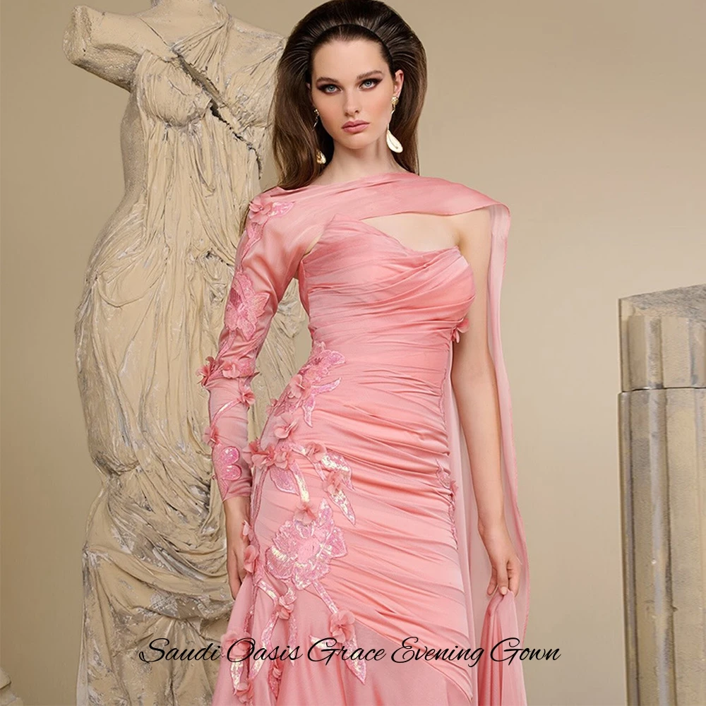 Fashion Customized Handmade Flower Celebrity Gowns High Quality Organza Evening Dress Modern Mermaid Ruched Party Dresses image 5