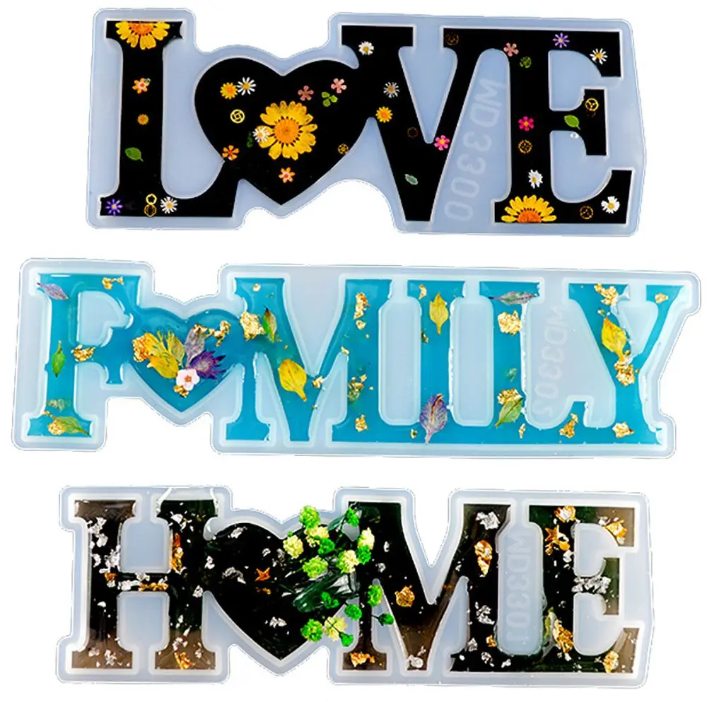 

DIY Crafts LOVE/HOME Casting Silicone Mould Letters Resin Mold Jewelry Making Tool Crystal Glue Molds