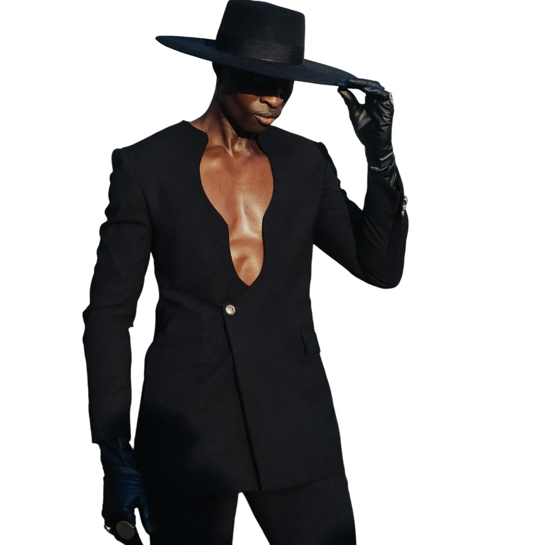 Leisure Men's Suit 2 Pieces Blazer Pants One Button Business Formal Work Wear Wedding Groom Customized Costume Homme