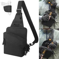 Concealed Carry Gun Bag Pistol Holster EDC Tools Storage Pouch Handgun Shoulder Bag 1000D Nylon Chest Bags for Outdoor Hunting