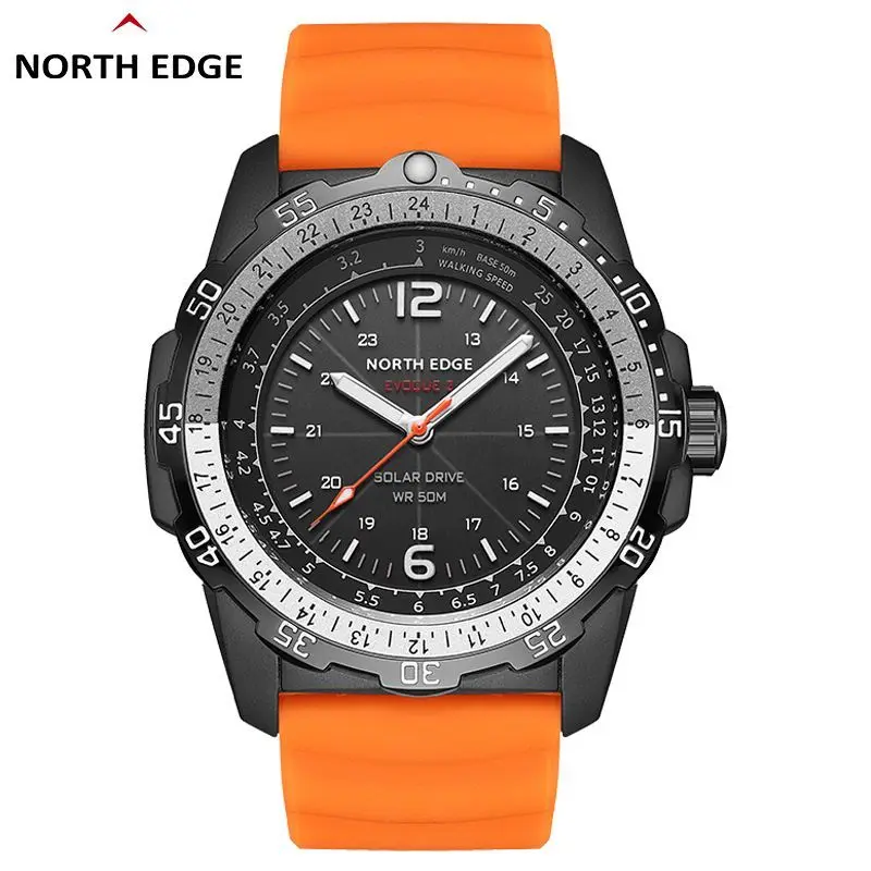 NORTH EDGE EVOQUE 2 reloj militar Digital para hombre resistente al agua 50M relojes de pulsera deportivos para hombre reloj luminoso de energía Solar