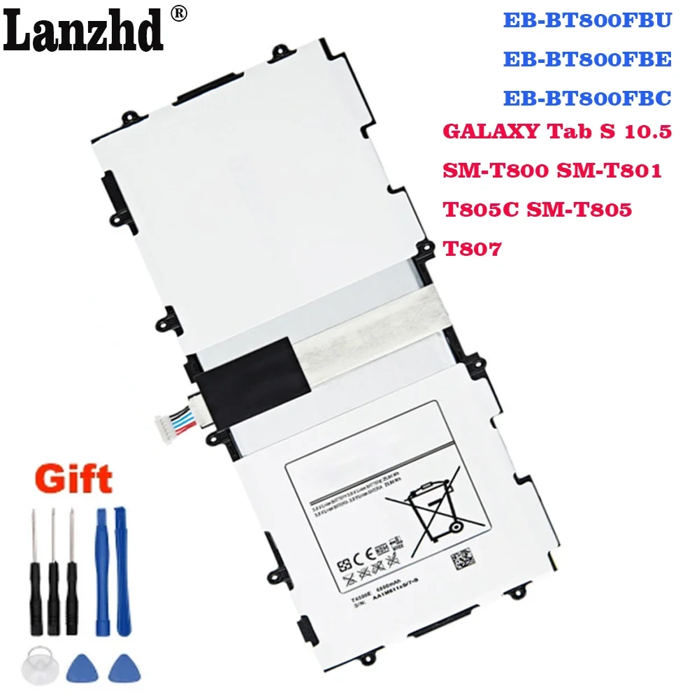 

1-12PCS Tablet Battery EB-BT800FBU EB-BT800FBE EB-BT800FBC For GALAXY Tab S 10.5 SM-T800 SM-T801 T805C SM-T805 T807 7900mAh