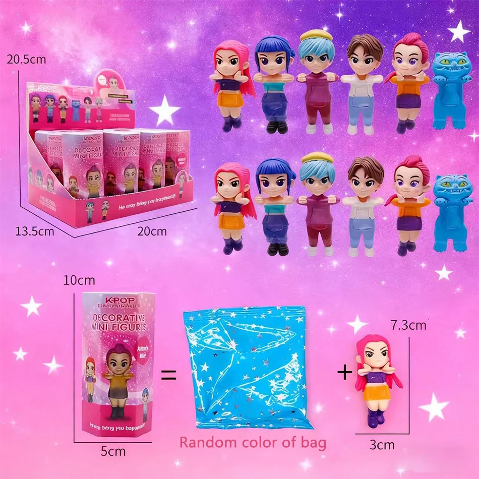 Kpop chasseurs de démons boîte aveugle décoration de voiture écran d'ordinateur de bureau cupidon main mode jouer poupée jouets cadeau d'anniversaire....