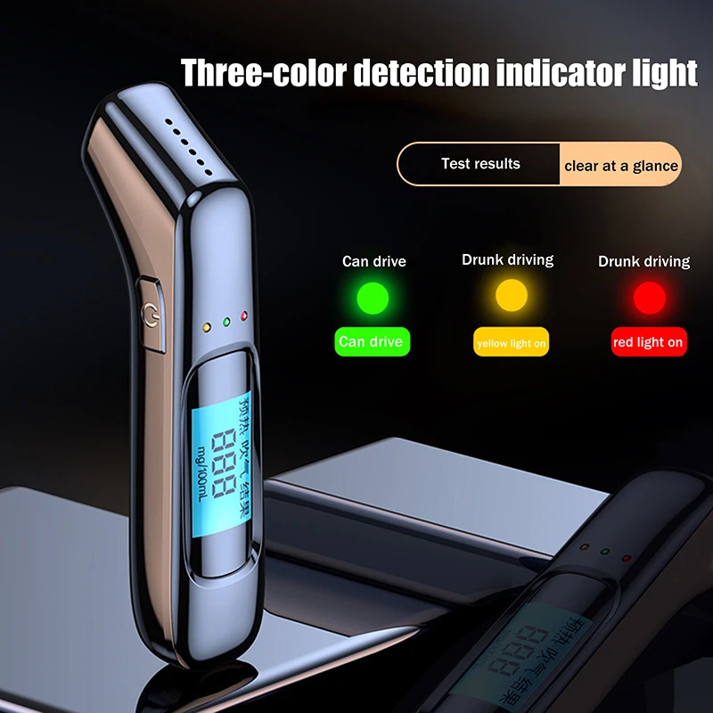 

Бесконтактный тестер алкоголя, высокоточный алкотестер, USB-перезаряжаемый, с ЖК-дисплеем, цифровой портативный детектор алкоголя