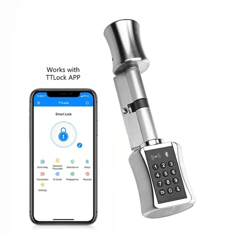 

Smart cylinder keyless entry door lock candado inteligente house ttlock home electronic waterproof handle door lock