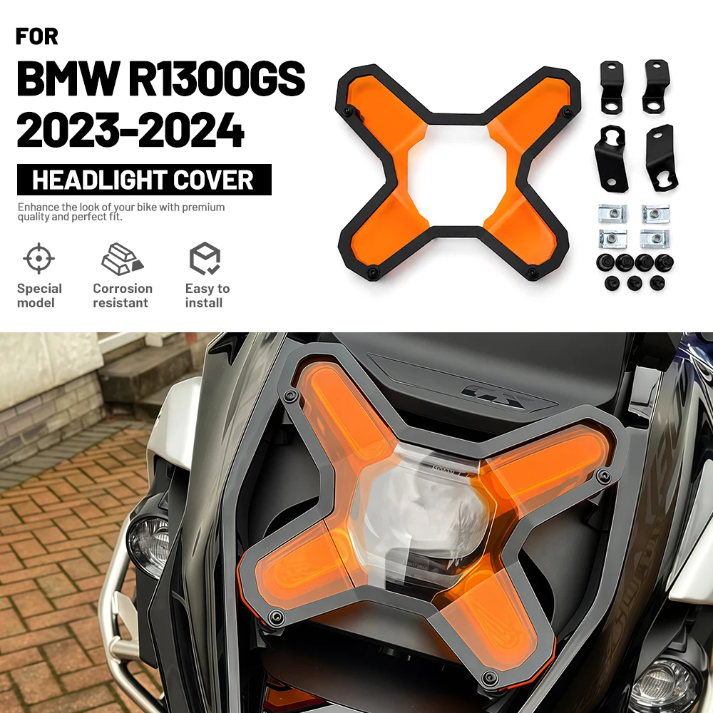 Fit for BMW R1300GS 2023-2024 X-shaped Headlight Protector Guard Cover with Full Mount Hardware