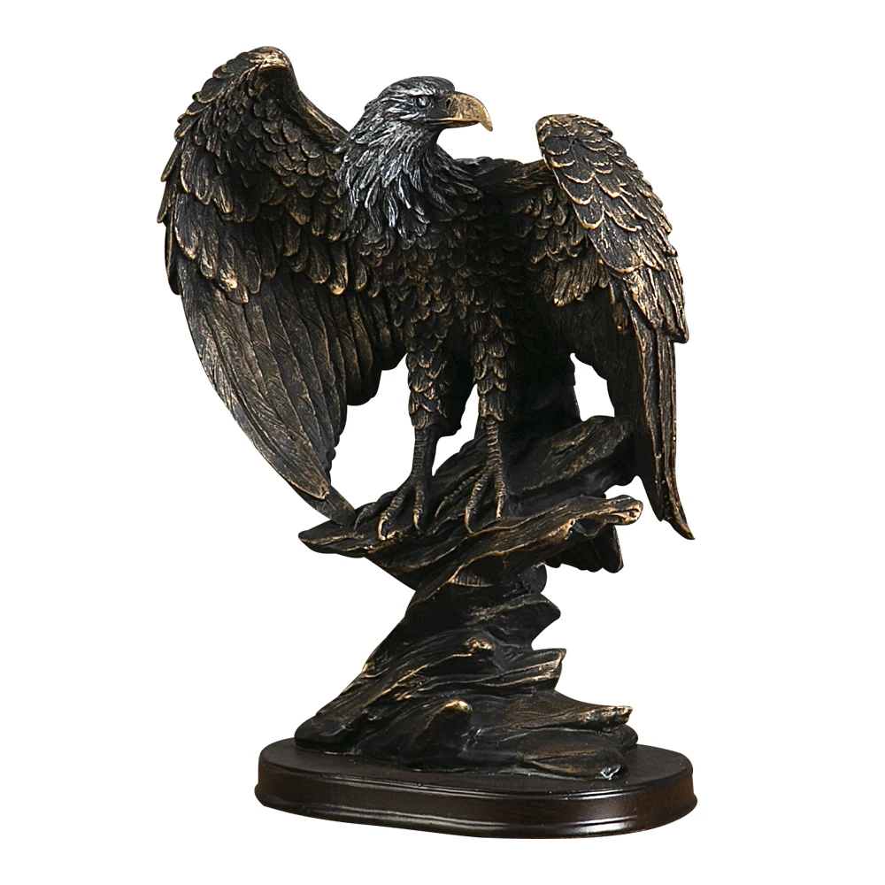 

Resin Eagle Statue Collectible Figurines Desk Decor Feng Shui Wealth Animal Bird Sculpture Office Home Living Room Decoration