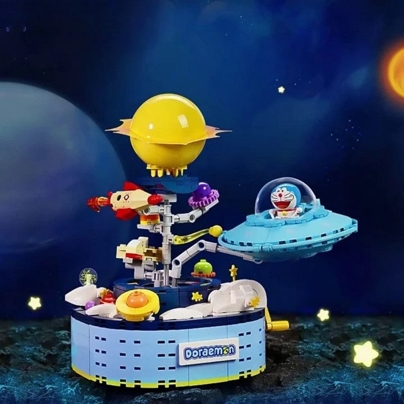 Конструктор QMAN Keeppley Doraemon K20421 «Космическое приключение» для мальчиков, модель для сборки, робот-кот