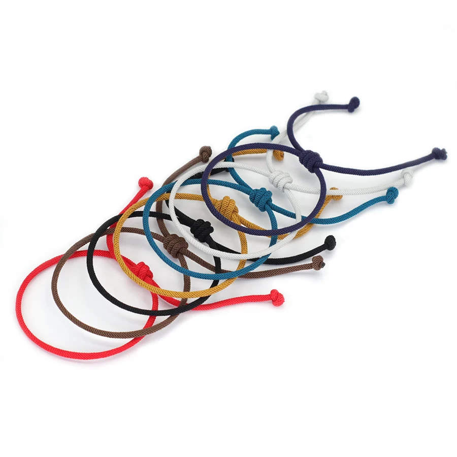 Simple Style Men Rope Bracelet Adjustable 7 Colors A Grade 3mm Thread Braslet Best Friend Braclet Leisure Jewelry Pulseira Joias