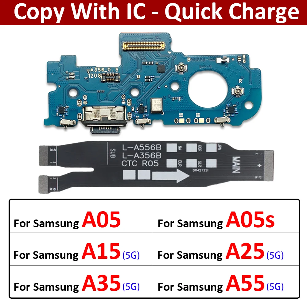

USB Charging Port Mic Microphone Dock Connector Board Flex Cable For Samsung A05 A05s A15 A25 A35 A55 5G
