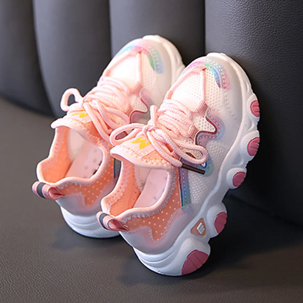 Breathable Toddler Boy Sneakers Stretch Fabric Fashionable Baby Running Shoes Pink School For Girl Sports Shoes Sneakers 2025