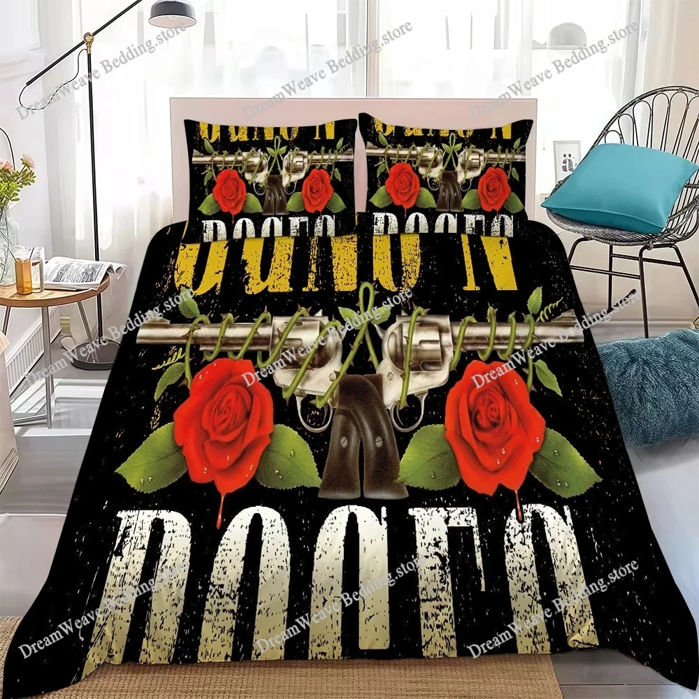 Rock Band G-Guns N R-Roses Duvet Cover Set Home Style Bedding Soft Laundry Cotton Bed Student Dormitory Gift