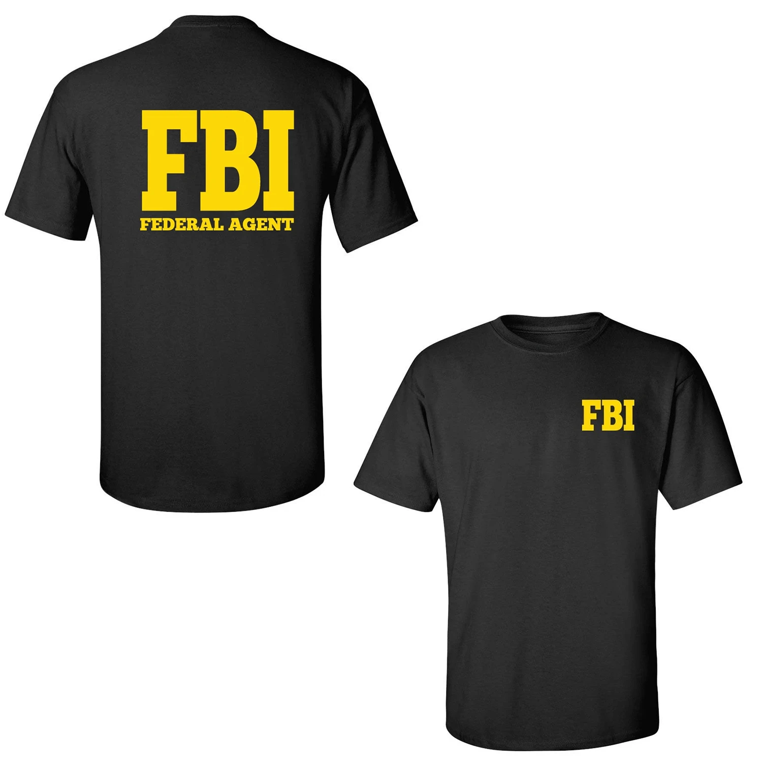 مكتب التحقيقات الفيدرالي وكيل الرجال تي شيرت إلكتروني طباعة س الرقبة قصيرة الأكمام رياضية أعلى الصيف بلوزة كاجوال القطن ملابس رياضية عصرية