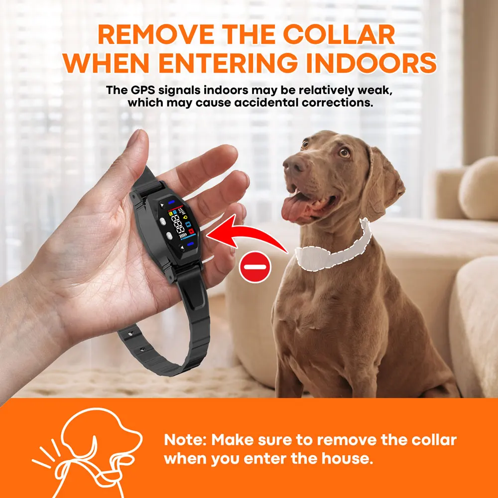 GPS Wireless Dog Collar Fence System Electric Fence for Dogs with UBLOX Chip IPX7 Waterproof GPS Dog Collar for Outdoor Use