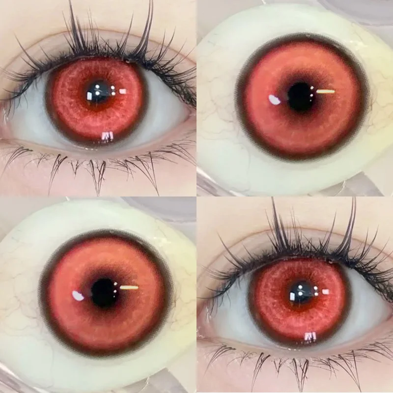 Natural Color Lens Eyes 2pcs Yearly Color Contact Lenses For Eyes Beauty Red Fashion Large Diameter Animation Lens Cosmetics