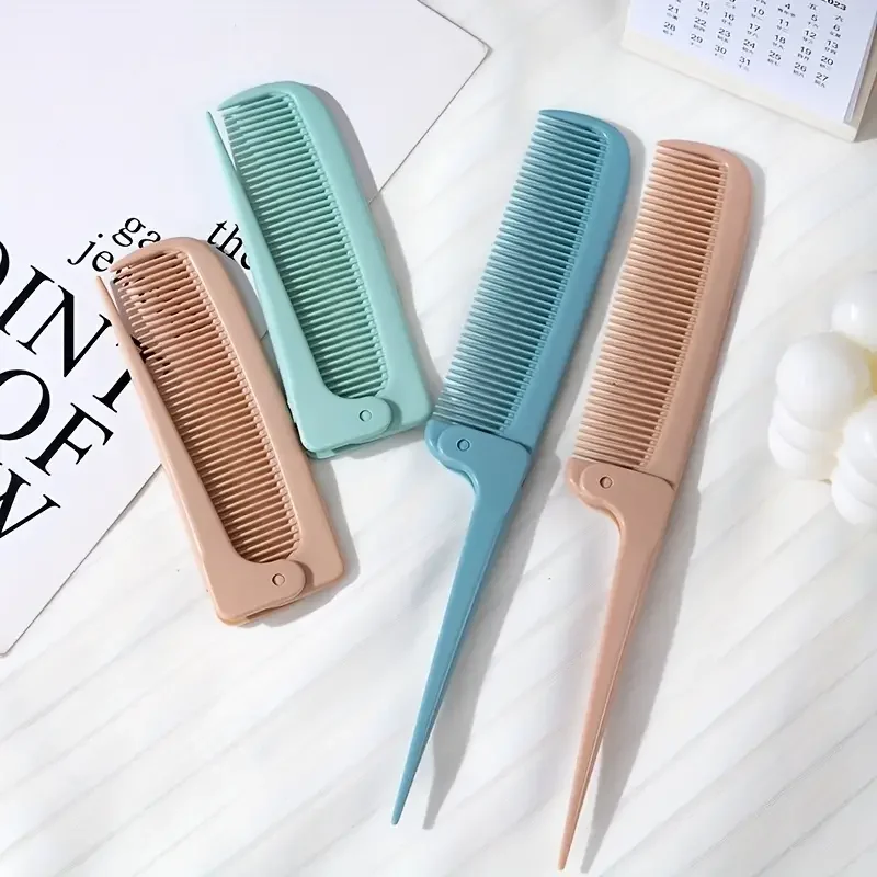 3pcs Foldable Travel Comb - Portable Anti-Static Pocket Comb for Home & Outdoor Use, Minimalist Design