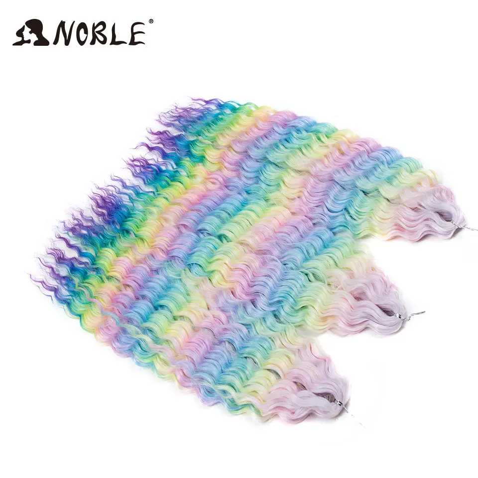 Noble Hair Synthetisch Twist Gehaakt Krullend Haar 24 Inch Watergolf Vlechthaar Ombre Blond Bruin Diepe Golf Vlechthaarverlenging