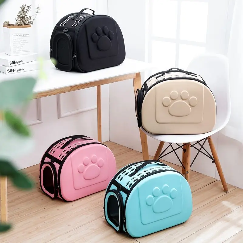 Cat bag dog bag foldable solid color pet out bag dog cat bag pet shoulder bag breathable multi-purpose portable