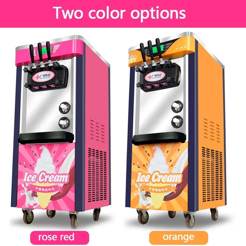 

28-30L/H Three-color Commercial Soft Ice Cream Machine Vertical Make Ice Cream Intelligent Sweetener Ice Cream Maker