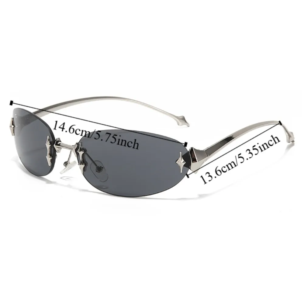 Personality Y2K Style Frameless Sunglasses Trend Vintage Retro Eyeglasses UV Protection Light Weight Punk Eyeglasses Holiday