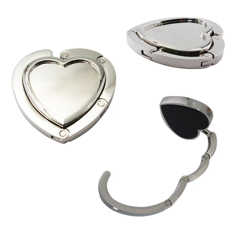 Foldable Heart Shape Handbag Hanger, Holder, Folding Bag, Table Hook, Home Decor Gift, New Brand