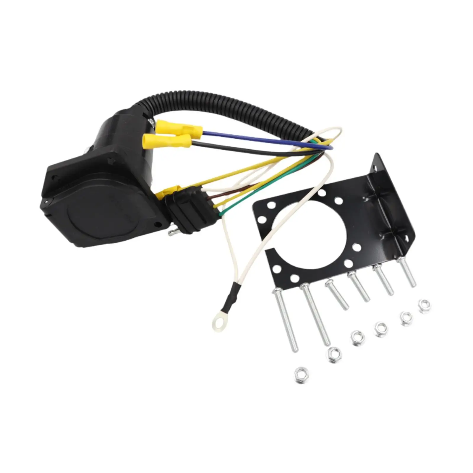 Faisceau de câbles de remorque à lame RV à 7 voies avec support de montage pour remorquage de véhicule et transfert de signal lumineux