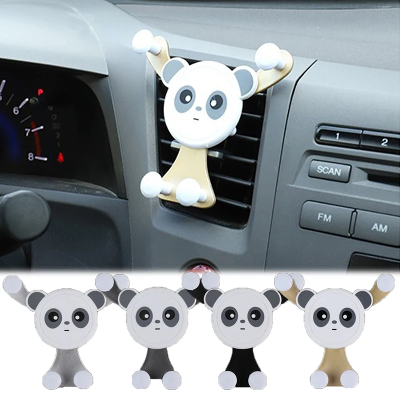 

Universal Gravity Car Phone Holder Air Vent Mount Stand Cute Panda GPS Auto Bracket Mobile Phone Holder Car Interior Accessories