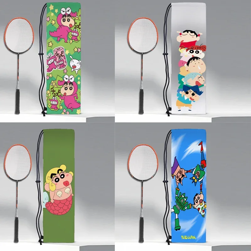 

24x75cm Crayon Shinchan Badminton Racket Storage Bag Anime Character Printed Bundle Pocket Storage Bag Protective Cover Gifts